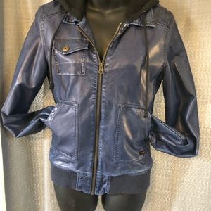 Volcom women’s faux leather hooded jacket